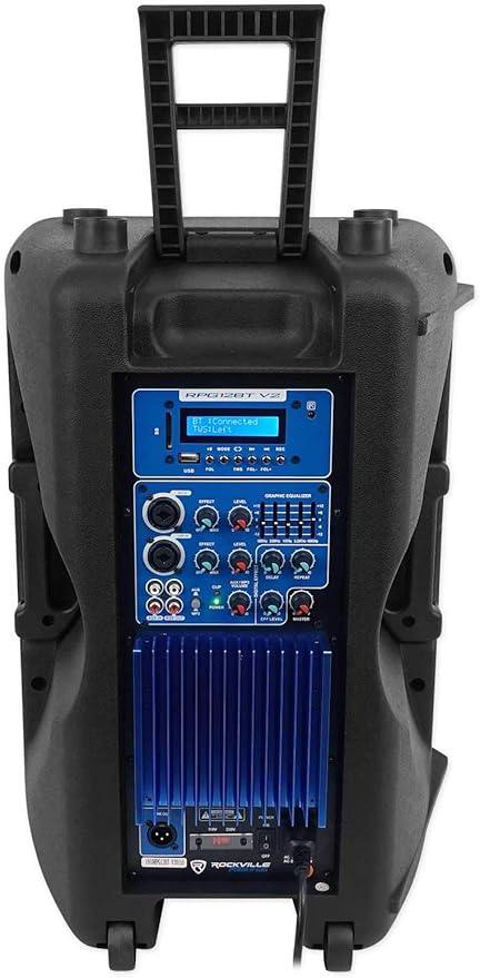 Rockville RPG12BT V2 800W Powered 12" DJ PA Speaker, Bluetooth, Wireless Remote Control, EQ, TWS, for DJs, Musicians, and Live Events