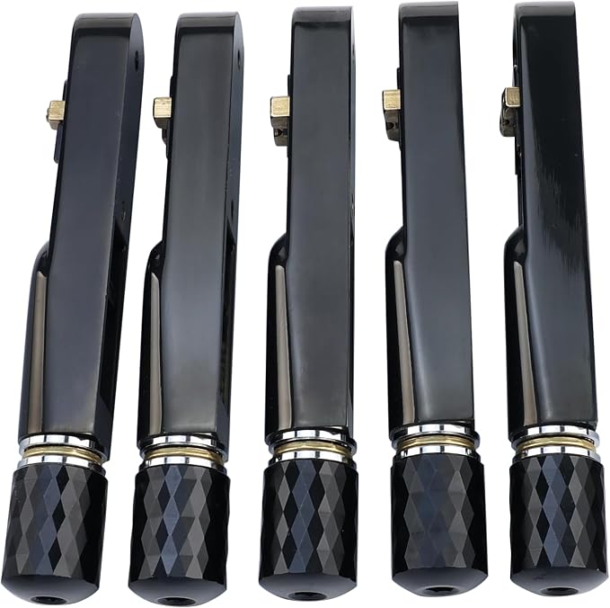 Pack of 5 Individual Single Tubular Fixed Bridge 5 String Electric Bass Bridge for Headless 5-string Bass Replacement Parts（Conductive Black）