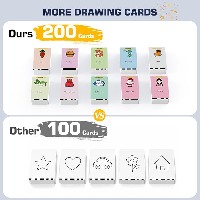 Drawing Robot for Kids, 200 Cards Voice Interactive Educational Toy for 3 4 5 6 7 8 Year Old Boys and Girls. Montessori Painting Learning Robot with Music, Party Birthday Gifts