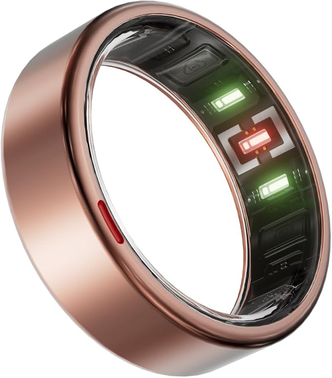 POBOVi Gen 2 Titanium Smart Ring for Women & Men, Sleep & Heart Rate Tracker, No Subscription, Size Before You Buy (Polished Rosegold, 11)