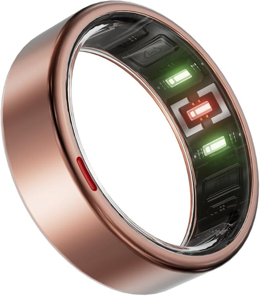 POBOVi Gen 2 Titanium Smart Ring for Women & Men, Sleep & Heart Rate Tracker, No Subscription, Size Before You Buy (Rosegold, 8)