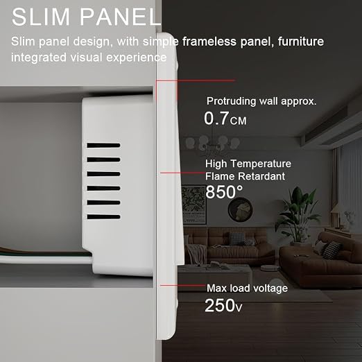 Smart Switch 4 Way, Neutral Wire Required, 2.4GHz Wi-Fi Light Switch Compatible with Alexa and Google Home, UL Certified