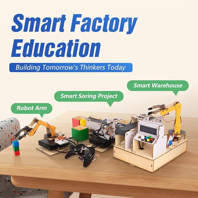 ACEBOTT 3-in-1 ESP32 IoT Control Smart Factory Starter Kit, Electronics Programming Kit Compatible with Arduino Scratch Online Tutorials, School DIY Education Solution Series STEAM Set for Teens 12+