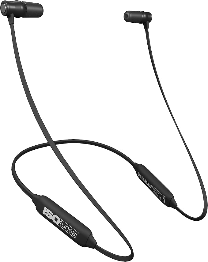 ISOtunes Xtra 2.0 Earplug Earbuds: OSHA Compliant Bluetooth Hearing Protection, 27 dB NRR Sound Isolation, 85 dB Volume Limit, Up to 11 Hour Battery Life, Noise Cancelling Mic