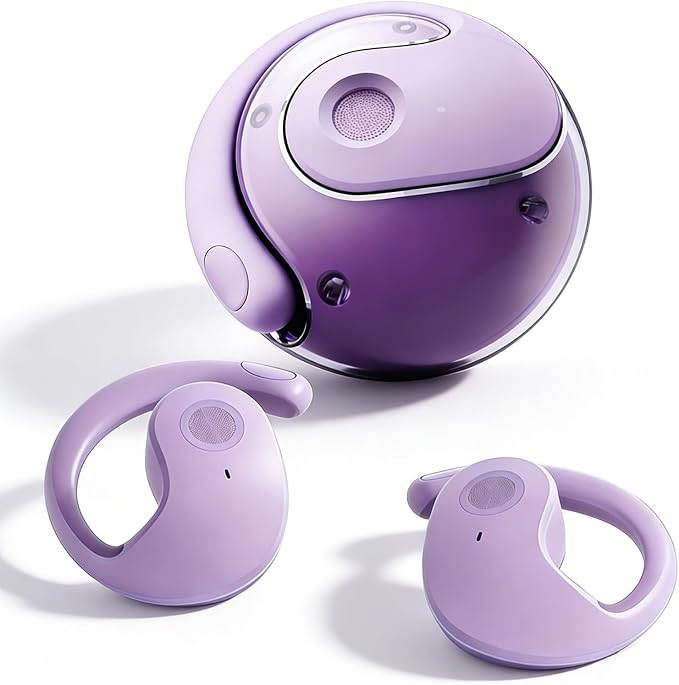 Over Open Ear Earbuds Wireless Bluetooth Open Ear Headphones Air Conduction Earbuds that Don't Go in Your Ear with Awareness of Surroundings with Over-Ear Hooks
