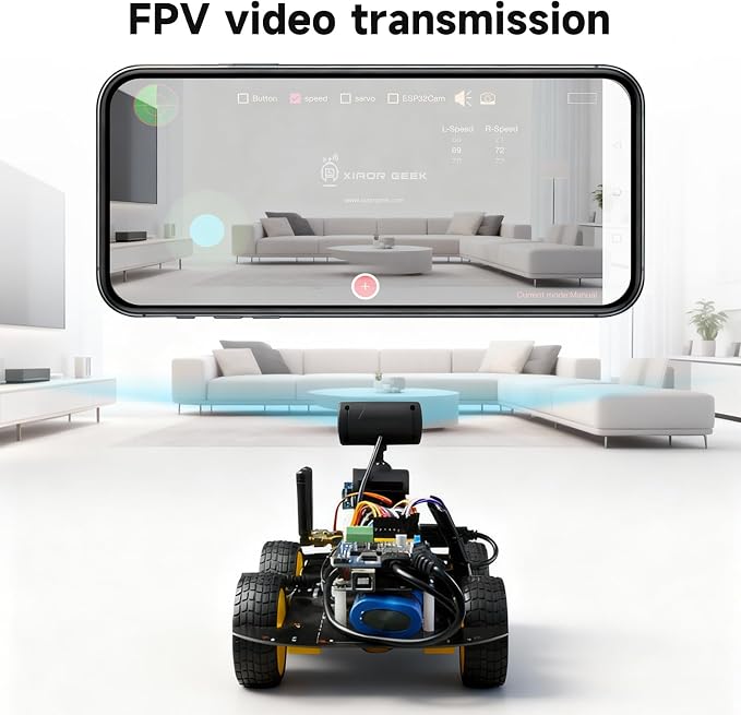 Smart Video Car Robot for Arduino, WiFi & Bluetooth RC Car with Camera, 6-Way IR & Ultrasonic Sensors, Programmable Arduino Robotics Kit for Adults STEM Education & AI Learning (UNO-6 Way IR Sensor)
