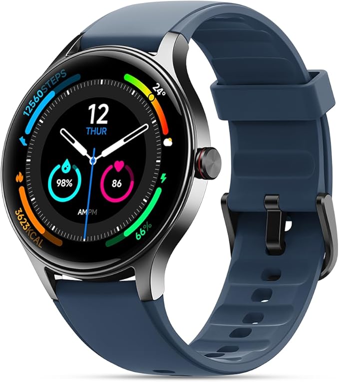 Woneligo Smart Watch,1.57inch AMOLED Touchscreen Fitness Watch for iPhone & Android,Heart Rate/Sp02/Sleep Monitor,110+ Sport Modes IP68 Waterproof Bluetooth Calls(Blue, 1.57)