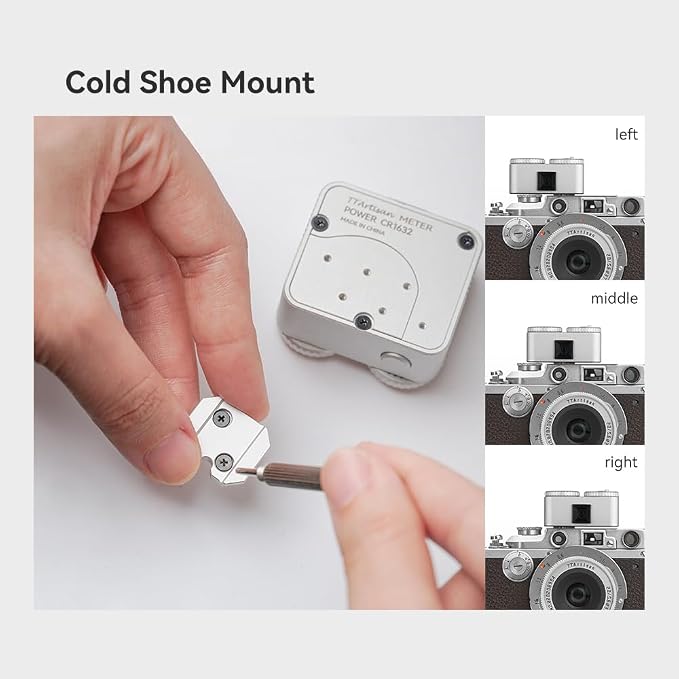 Light Meter II, Real-time Metering Tool, Two Dial to Adjust ISO, Aperture and Shutter Speed, for Older Leicas and Similar Rangefinder Cameras(Silver)