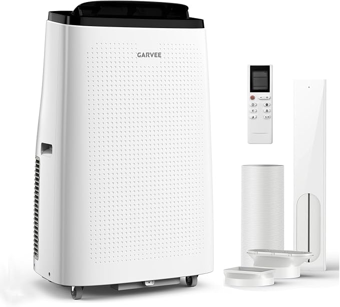 Garvee 15000 BTU Portable Air Conditioner, 3-in-1 Indoor AC Unit with Cooling, Dehumidifier, Fan, 24-Hour Timer, Remote Control & Full Window Installation Kit – Cools Rooms Up to 850 Sq. Ft, 115V