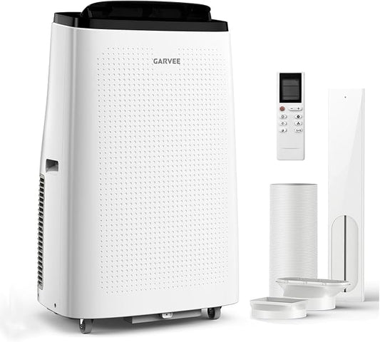 Garvee 15000 BTU Portable Air Conditioner, 3-in-1 Indoor AC Unit with Cooling, Dehumidifier, Fan, 24-Hour Timer, Remote Control & Full Window Installation Kit – Cools Rooms Up to 850 Sq. Ft, 115V