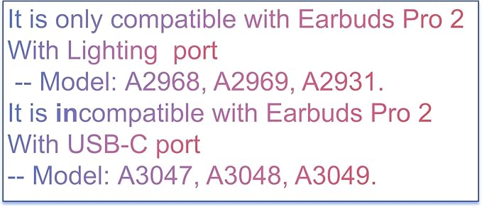 OEM A2698, A2699 Single Left Side Earbud Replacement for Pro2nd, Compatible with Original A2700 Charging Case with Lightning Port, Ear Cushion