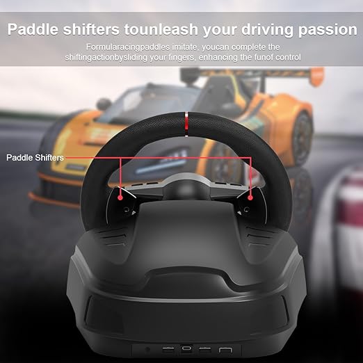 HQFYH PC Racing Wheel, Universal Usb Steering Wheel Car Driving Sim 270 Degree Racing Wheel with Pedals for PS3, PS4, Xbox One, Xbox Series X|S, Switch