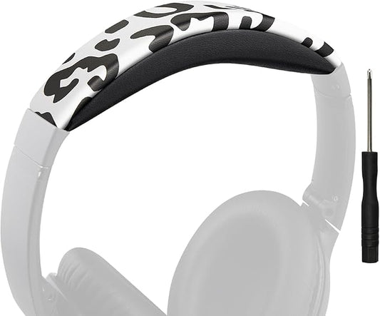 SOULWIT Headband Cover for Bose QuietComfort 45 (QC45)/QuietComfort SE (QC SE)/Quiet Comfort Wireless Headphones, Replacement Headstrap Pad Repair Part - Snow Leopard