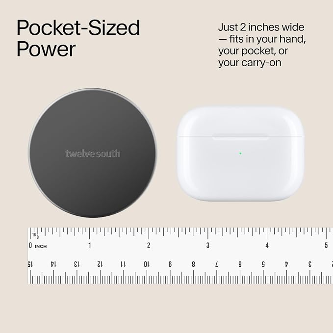 Twelve South PowerBug MagSafe Compatible Qi2 Magnetic Wireless Charger with 35W USB-C Hub – Fast Charging for iPhone 17, 16, 15, 14 & More – Slate