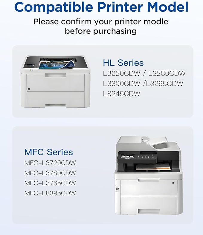 Compatible TN229XL Toner Cartridge Replacement for Brother TN229 XL TN 229XL TN229 Toner Work with Brother HL-L3220CDW MFC-L3720CDW HL-L3280CDW HL-L3300CDW MFC-L3780CDW Printer (BK/C/M/Y-4 Pack)