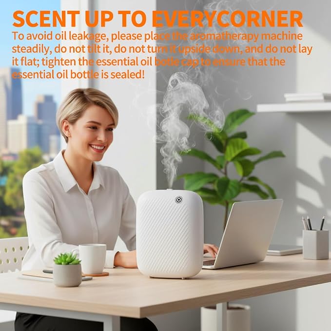 Smart Waterless Essential Oil Diffuser, 400ML Diffuser with 100ML Fragrance Scent Oils for Scent Air Machine with 12A1V Power Adapter for Large Room and Commercial Use, Cover Up to 2000 Sq.Ft