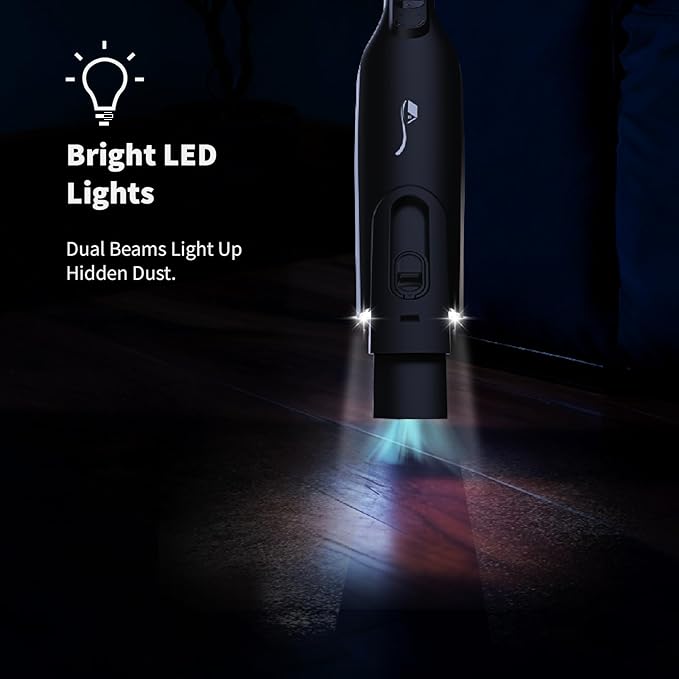 Cordless Handheld Vacuum, Lightweight Portable Hand Vacuum Cleaner with LED Light,Rechargeable Hand Held Vacuum with One-Touch Empty, Powerful Suction for Office, Home,Car, Charcoal