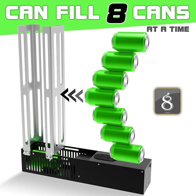 Electric Can Crusher, Automatic Can Compactor for Recycling 8oz, 12oz, 16oz, Filling up 8 Cans at a Time, Bottle Crusher for Recycling Aluminum Soda Water, Cola and Beer Cans
