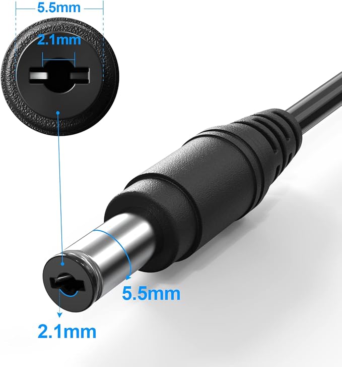 TMEZON 12 Volt 2A Power Adapter Supply AC to DC 2.1mm X 5.5mm Plug 12v 2 Amp Wall Plug Extra Long 8 Foot Cord LED Strip Module Light