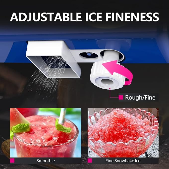 Leconchef Electric Tabletop Ice Crusher Shaver Snow Cone Maker Machine 265lbs/hours for Home&Commercial Use Adjustable Ice Fineness 320 RPM Rotate Speed Strong power