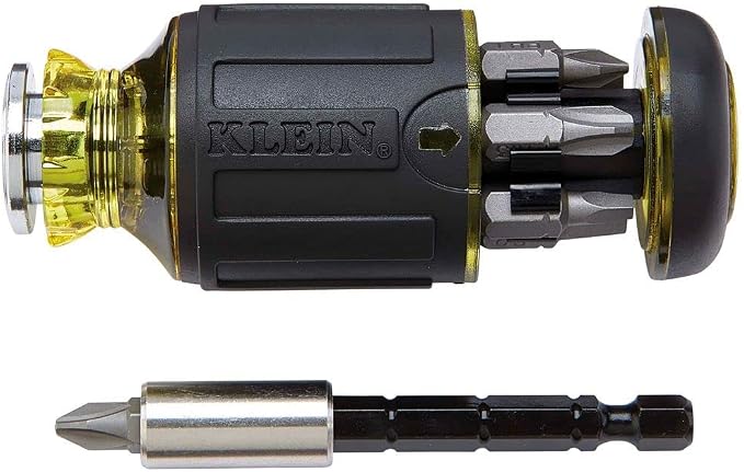 Klein Tools Bluetooth Speaker with Magnetic Strip and Hook Adjustable Length Stubby Screwdriver