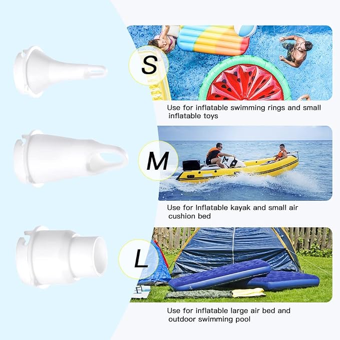 Woowind AP6 6000 mAh Air Pump for Inflatables Pool Pump 12V Air Mattress Pump Battery Powered Portable Air Pump with Car Adapter for Pool Floats, Swimming Rings, Air Bed, Air Sofa