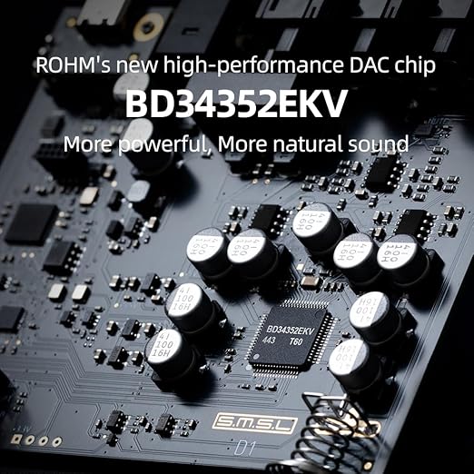 SMSL D1 Hi-Res Audio Dac Rohm BD34352EKV chip Touch Control RCA ouput 768kHz/32bit DSD512 THD+N 0.00038%, Audio DAC Dual USB/Optical/Coaxial Input SNR126dB for Phone/pad/PC/TV/DVD Home Desktop DAC