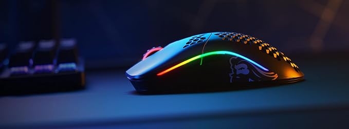 GLORIOUS Model O Wireless Gaming Mouse - Superlight, 69g Honeycomb Design, RGB, Ambidextrous, Lag Free 2.4GHz Wireless, Up to 71 Hours Battery - Matte White