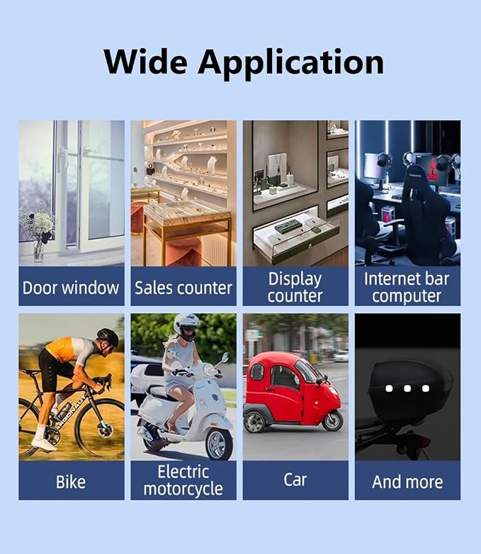 Mengshen Anti-Theft Vibration Alarm Motion Sensor Alarm 110dB Loud 3 Pack | Sensitivity Adjustable, For Door Window Bike Motorcycle Motor Home