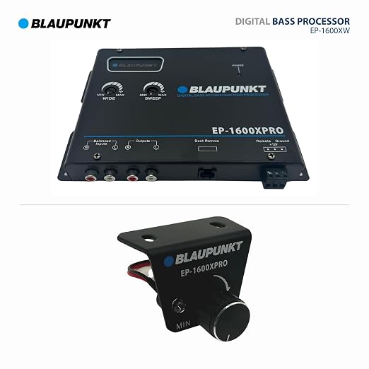 Blaupunkt EP-1600XPRO Digital Bass Enhancer Processor - Digital Sound Restoration, Maximizer & Reproducer - Car Audio Booster - Black