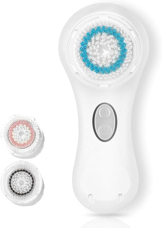 Microtree Electric Facial Cleansing Brush, No Rotation, Sonic Vibrating Rechargeable Face Scrubber Exfoliator, 2 Speeds for Gentle Clean, Face Brushes for Cleansing, Waterproof Face Wash Brush