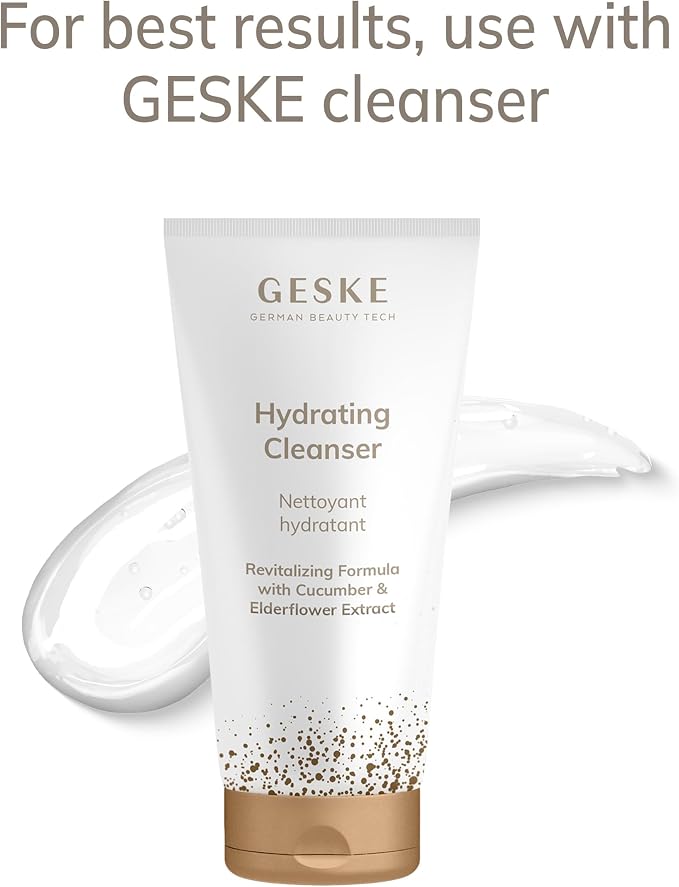 GESKE SmartAppGuided™ Sonic Facial Brush 5 in 1 | Vibrating Electric Facial Cleansing Brush | Soft Silicone Brush | Professional Facial Cleanser | Skin Cleanser & Exfoliator | Face Massager