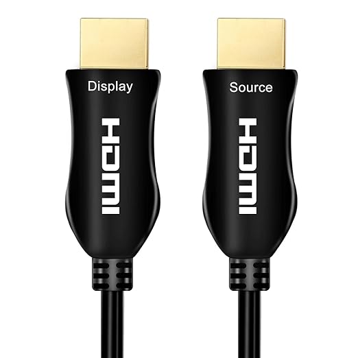 iBirdie 4K Fiber Optic HDMI Cable 75 Feet, 23 Metre, Work on Full 4K 60Hz HDR ARC, HDCP 2.2, 1440p 144Hz, 18Gbps, Active Unidirectional Cord Compatible for Apple-TV Ps4 Xbox
