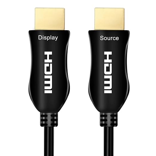iBirdie 4K Fiber Optic HDMI Cable 50 Feet, 16 Metre, Work on Full 4K 60Hz HDR ARC, HDCP 2.2, 1440p 144Hz, 18Gbps, Active Unidirectional Cord Compatible for Apple-TV Ps4 Xbox