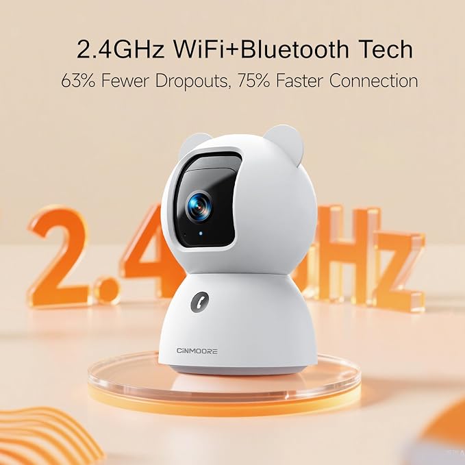 2.5K Indoor Camera 2pack, Free AI Person/Pet/Cry Detection, 4MP Pet/Dog/Cat/Baby Camera w/Phone App, Cameras for Home Security, Pan Tilt 2.4GHz WiFi, Night Vision, Full Duplex 2-Way Audio