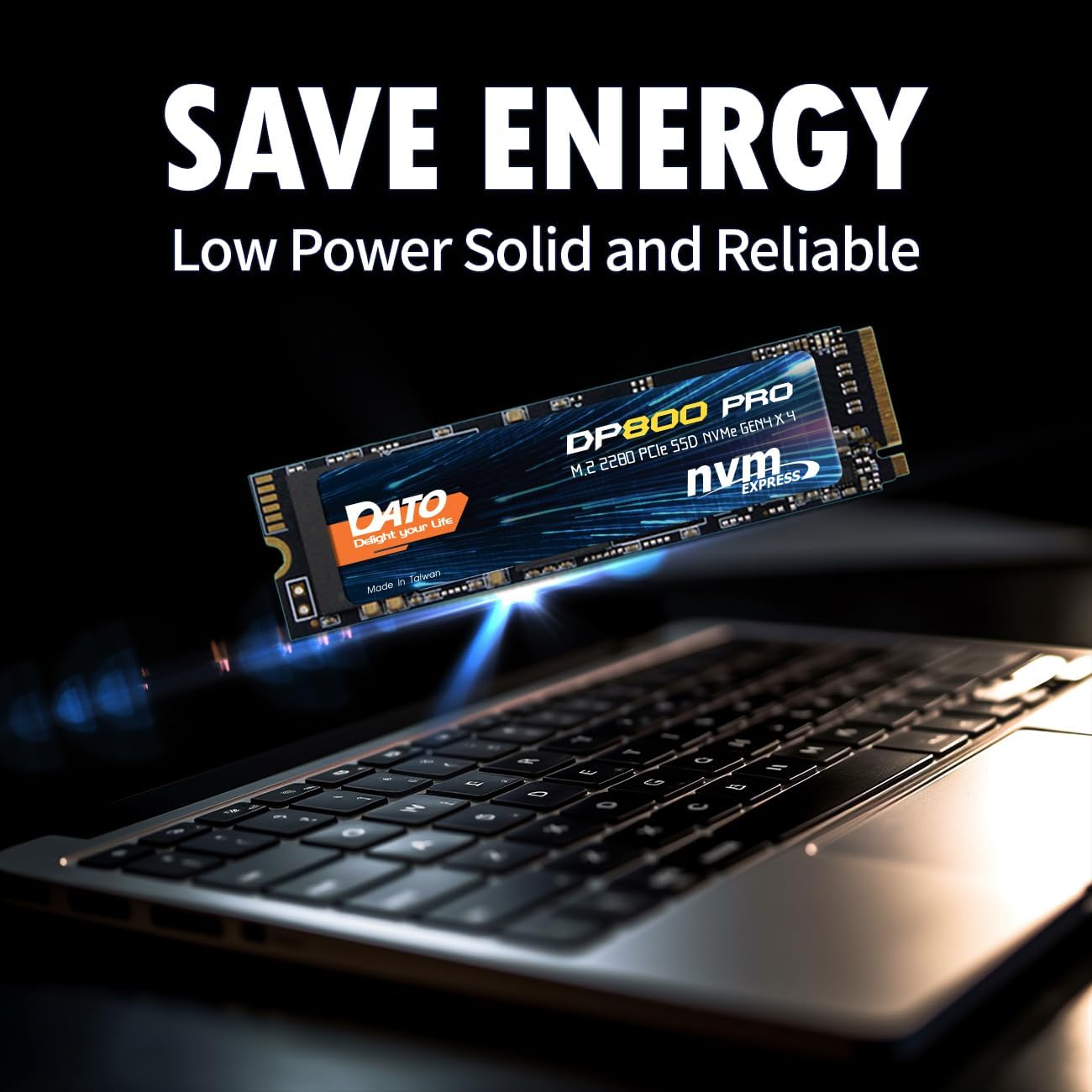 DATO M.2 2280 SSD 1TB, PCIe Gen4 x4 NVMe SSD Internal Solid State Drive for Gaming and Creators, Compatible with Desktop and Laptop, Up to 5100/4600 MB/s - DP800 Pro