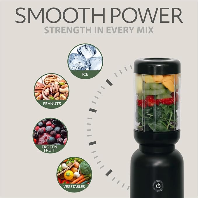 WILLOW Eco Series Warrior Blender, Compact Personal Blender for Smoothies, Shakes & Ice Crushing, One-Button-Operation Smoothie Maker, 600 Watt Base, Includes 30 OZ Cup + To-Go Cup with 2 Lids