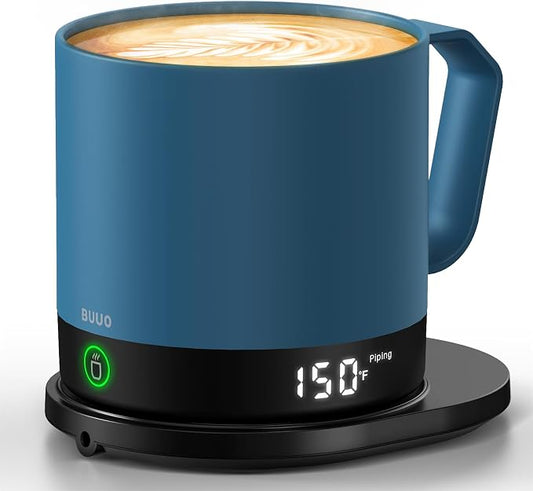 Heated Coffee Mug 14oz, Rechargeable Temperature Control Mug with Lid