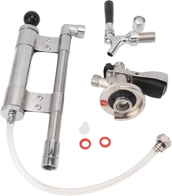 Topyond 8” Keg Party Pump, Stainless Steel Beer Hand Pump, Portable Type A Beer Dispenser, Probe Coupler Beer Tap and Handle Keg Pump for Indoor Outdoor Parties, Picnics, and Camping