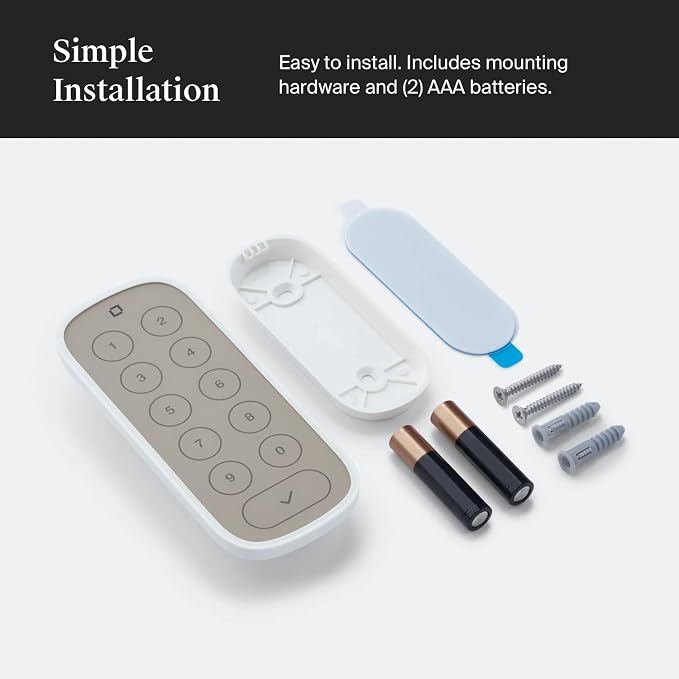 Level Keypad - Compatible with Any Level Lock or Bolt - Weatherproof with LED Backlight - Bluetooth-Enabled Door Lock Accessory for Keyless Entry (White)
