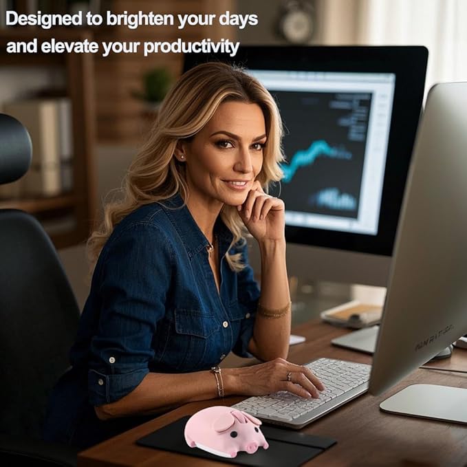 Wireless Mouse Cute Pig Design Bluetooth Dual Mode Portable Compact Lightweight Silent Optical Kawaii Mice Kids Girls Student School Office Gift,Cute Red Love Heart Shape Wireless Bluetooth Mice