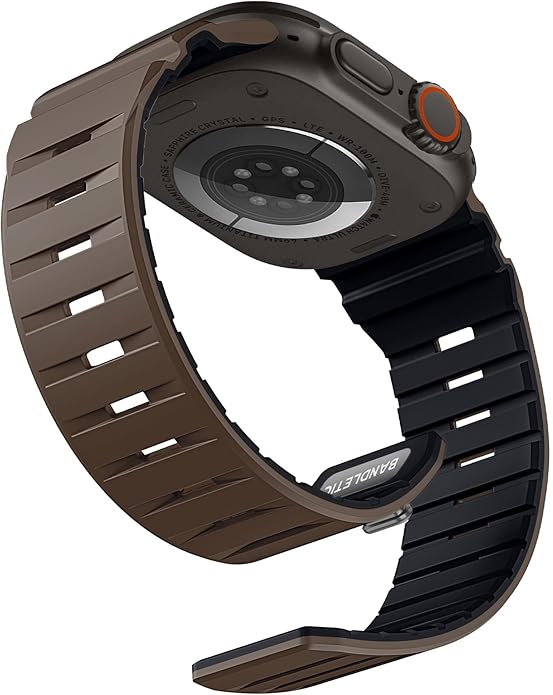 Bandletic Magnetic Watch band Compatible with Apple Watch Bands - Magnet Bands 49mm 46mm 45mm 44mm 42mm Men Women, Rugged Silicone Strap for iWatch Series 11/10/9/8/7/SE3/SE2/SE/6/5/4/3/2/1