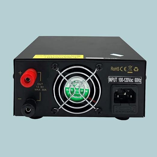 13.8V 30A Power Supply for Ham Radio,Universal Compact PSU | 30Amp Regulated Home Lab Benchtop AC-to-DC Converter for CB/HAM/Amateur Radio,Cigarette Lighter Socket,Screw-Type Terminals