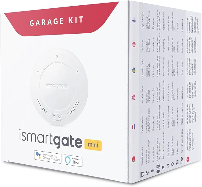 ismartgate MINI Smart Garage Opener - Universal WiFi Remote Controller Compatible with Alexa, Google Home, iPhone, Android,Door Left Open Alert, Door Security Systems. No Hub Needed.