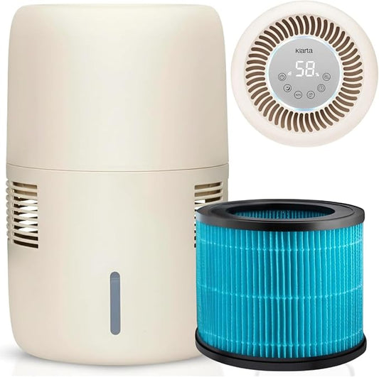 Smart Evaporative Humidifier for Bedroom with App Control & 3L Tank – Mist-Free, No White Dust – Quiet Operation for Better Sleep – Beige Humidifier Klarta Humea