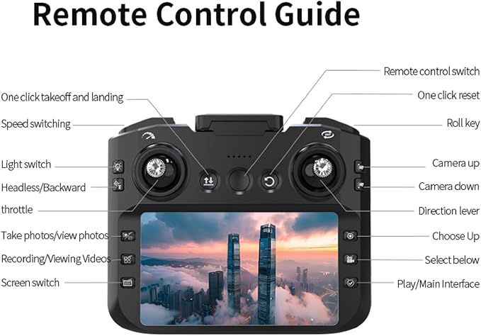 Big-Size K200 Max Drone with 4.8-Inch Screen Controller with SD Card, Two-batteries, Brushless Motor, Optical Flow Positioning, with Black Outdoor Carrying Case.