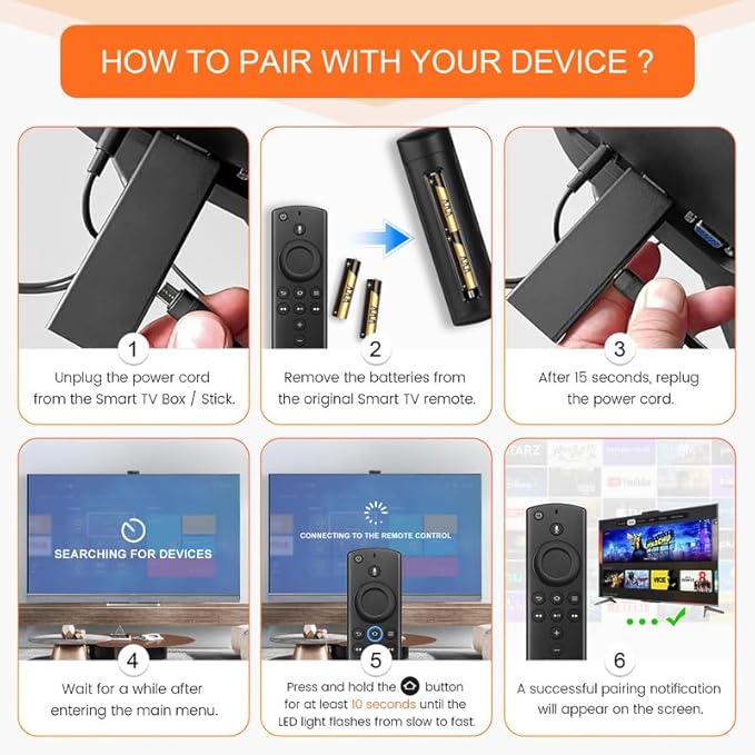 Replacement Voice Remote Control Compatible with All Fire-Series TVs Stick & Cube,TVs Stick Lite/Stick (2nd Gen)/TVs Stick 4K/TVs Cube (1st/2nd Gen),and fit for Smart TVs 3rd Gen