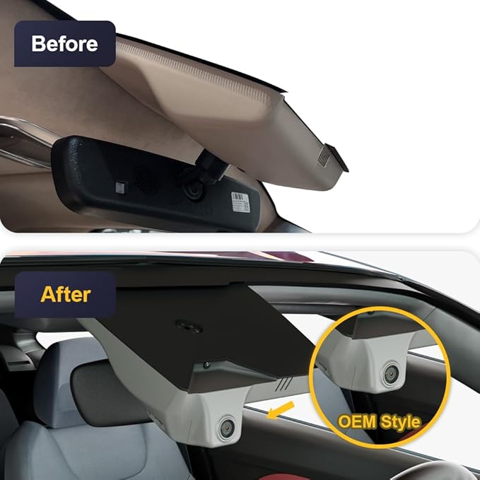 Fitcamx 4K Dash Cam Suitable for Genesis GV80 2021-2025 (HD2-T6010/Tan Cover), OEM Factory Look, 2160P UHD Video, Built-in WiFi & APP, Loop Recording, Collision Detection, Easy to Install, 64GB Card