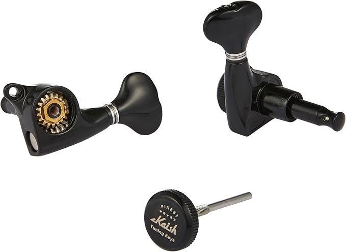 KAISH 18:1 Gear Ratio Guitar Locking Tuners Machine Heads Guitar Locking Tuning Keys Pegs for Strat/Tele/LP/SG most Electric or Acoustic Guitars Black