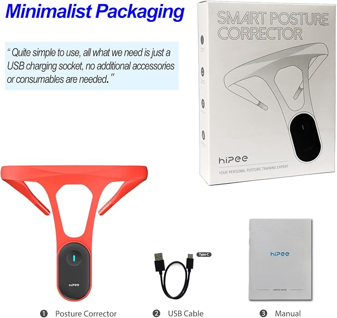 P1 Posture Corrector for Women Men, Strapless Upper Back Brace, Vibration Reminder, Rechargeable, 50H Battery